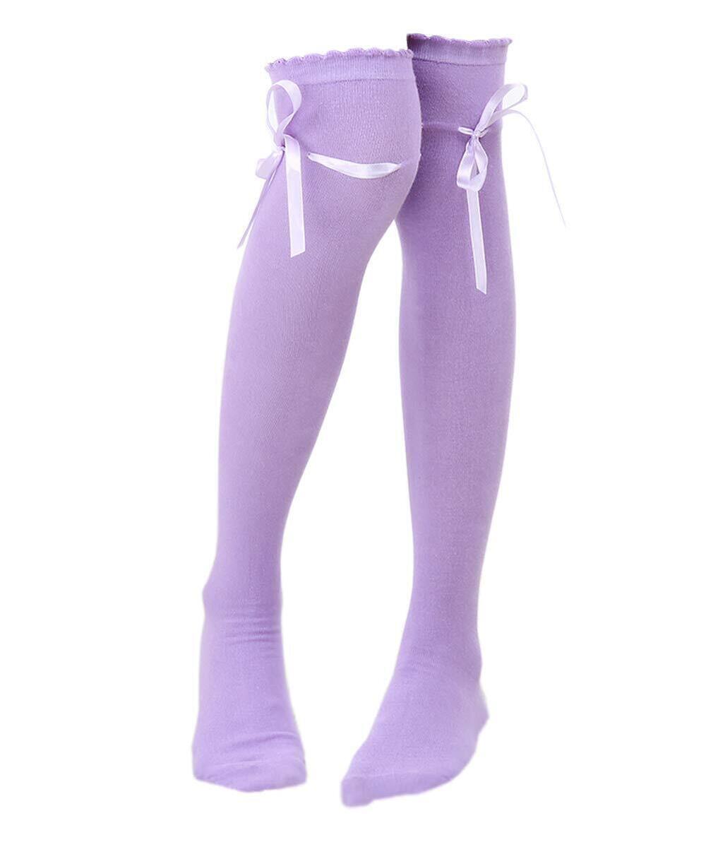 7458 Thigh High Socks Lolita Gothic Over Knee Stocking Lace Up Thigh